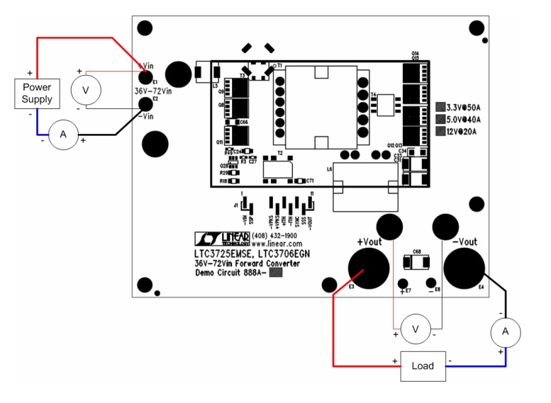 Applikations-Schaltungsdiagramm - Analog Devices Inc. DC2888A Demonstrationsboards